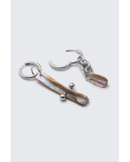 Weekday Metallic Shell Pendant Earrings