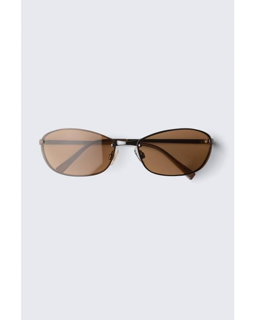 Weekday White Oval Metal Frame Sunglasses