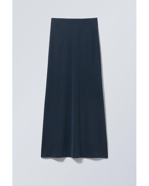 Weekday Blue Signe Drapy Maxi Skirt