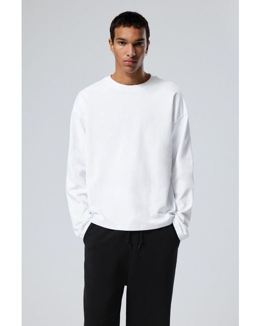 Weekday White Great Boxy Long Sleeve T-shirt for men