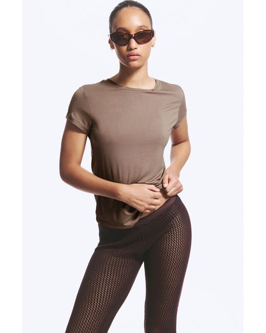 Monki Brown Regular Fit Viscose Shirt