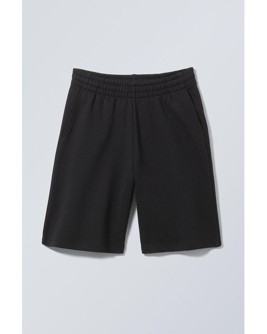 Weekday Black Loose Fit Terry Sweat-shorts