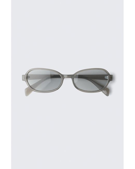 Weekday White Thin Oval Frame Sunglasses