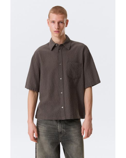 Weekday Multicolor Boxy Short-Sleeved Cotton Shirt for men