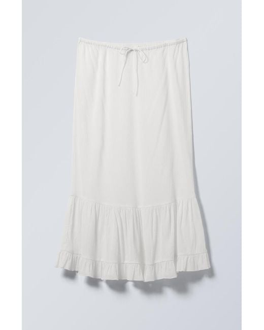 Weekday White Transparenter Stufenrock aus Krepp