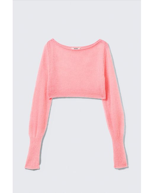 Monki Red Soft Cropped Pyjama Sweater