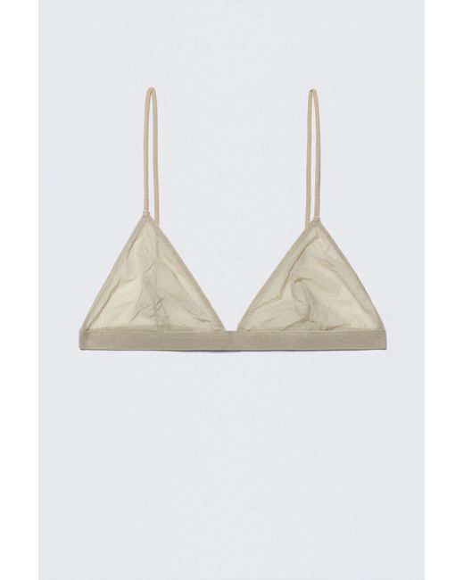 Weekday White Soft Mesh Triangle Bra