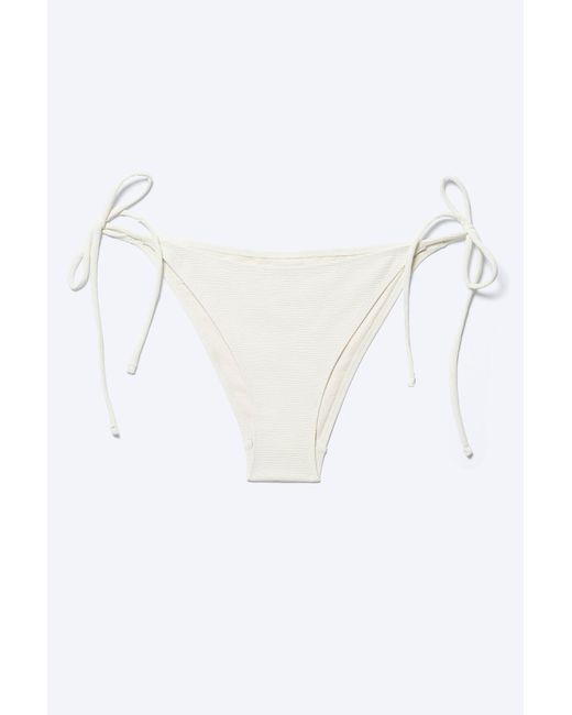 Weekday White Structured Strappy Tie Bikini Bottoms