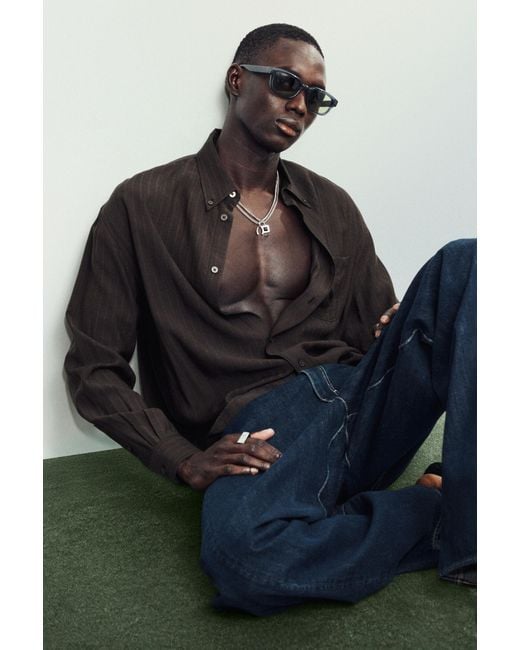 Weekday Multicolor Loose Long-Sleeved Button-Down Shirt for men