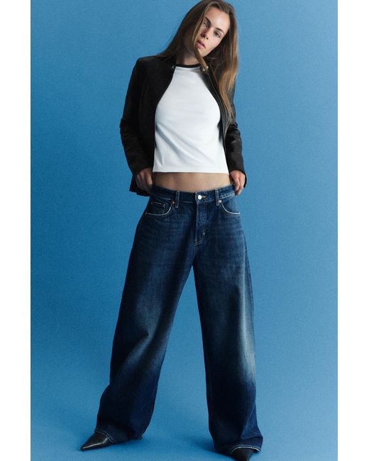 Weekday Blue Andromeda Low Rise Loose Baggy Jeans