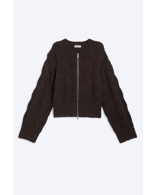 Monki Blue Knitted Zip Cardigan