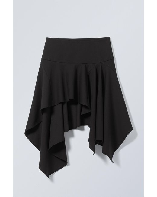 Weekday Black Joy Asymmetric Midi Skirt