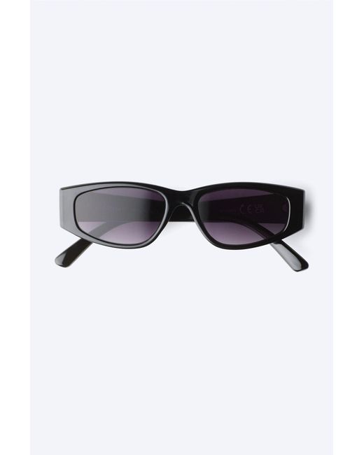 Weekday Black Slim Rectangular Sunglasses for men
