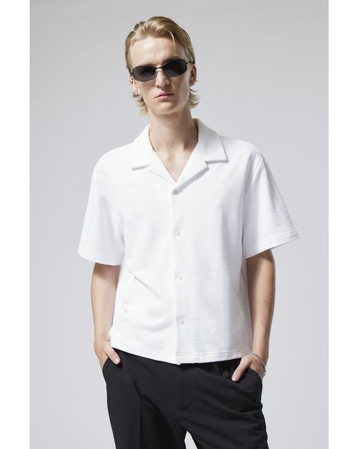 Weekday White Charlie Short Sleeve Shirt for men