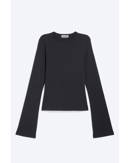 Weekday Blue Long Sleeve Cotton Top