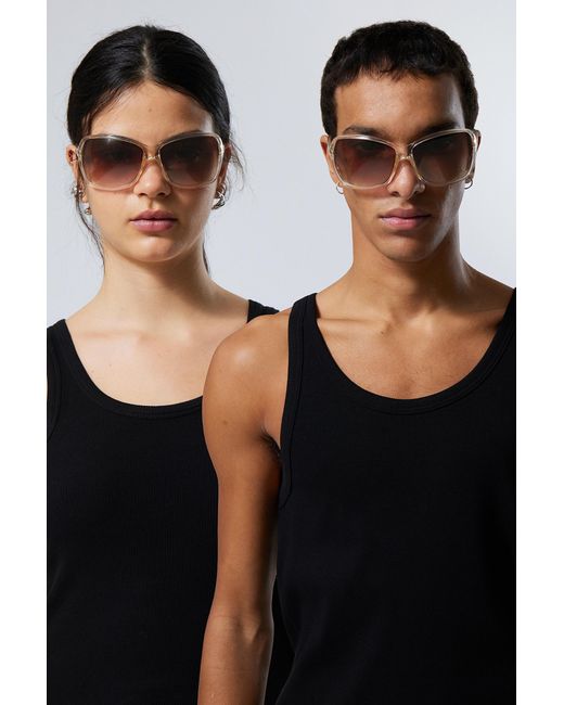 Weekday Black Transparent Oval Sunglasses
