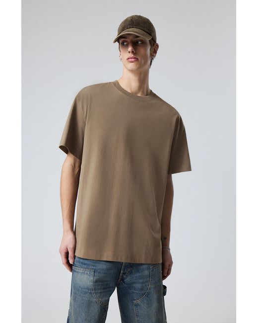 Weekday Brown Oversized Heavyweight T-shirt for men