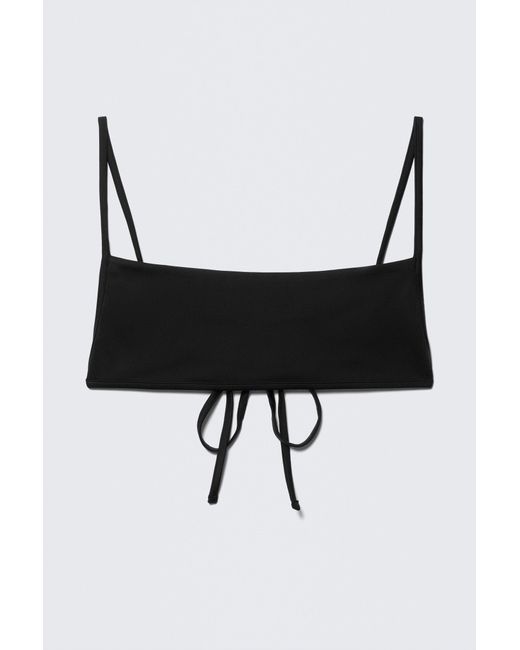 Weekday Black Square Neck Strappy Bikini Top