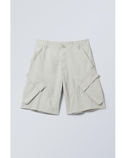 Weekday Blue Tilted Relaxed Cargo Shorts for men
