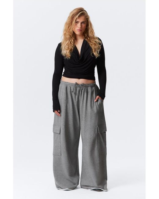 Weekday Gray Baggy Cargo Sweatpants