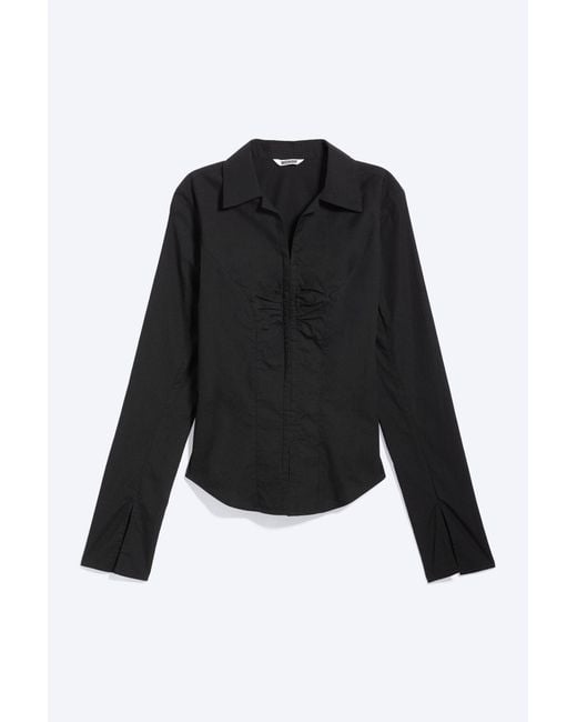 Weekday Black Long-Sleeved Hook-And-Eye Top
