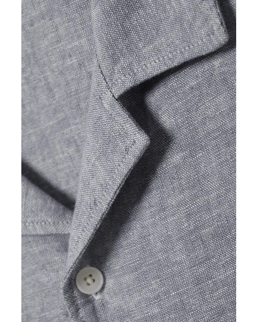 Weekday Gray Loose Short Sleeve Linen Blend Shirt for men