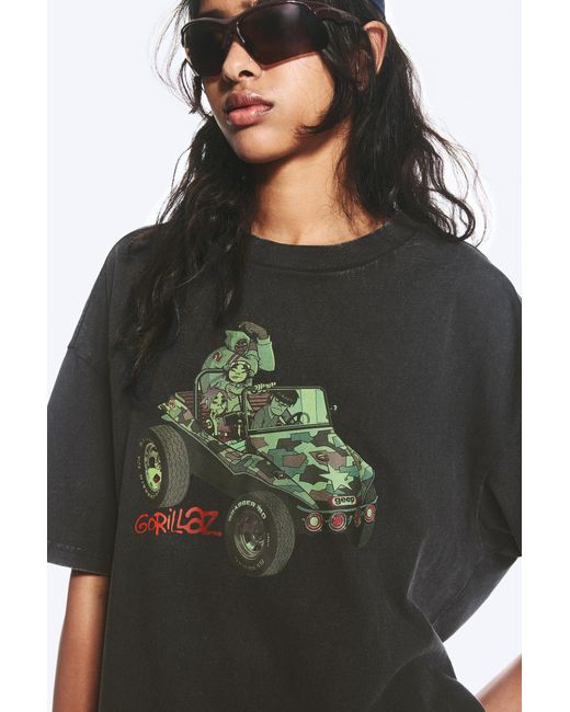 Weekday Black Gorillaz Relaxed Boxy T-Shirt