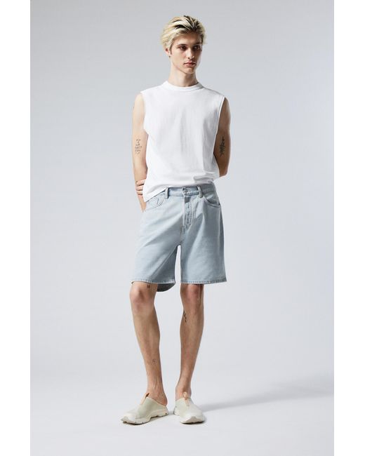Weekday Blue Space Relaxed Denim Shorts for men