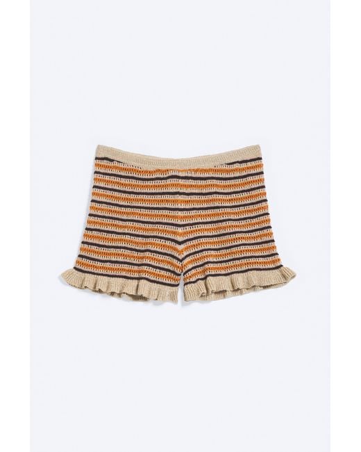 Monki Natural Knitted Mini Shorts