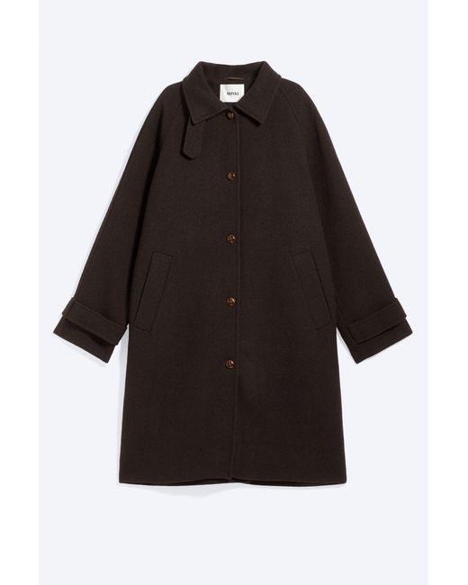 Monki Black Funnel Neck Wool Coat