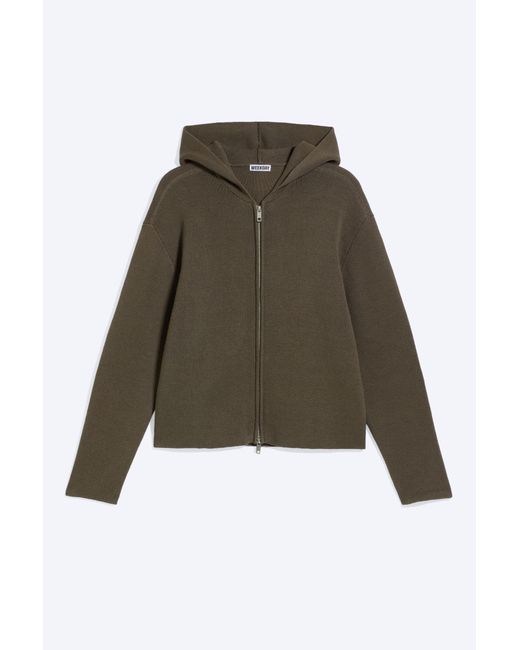 Weekday Brown Knitted Zip-Through Hoodie for men