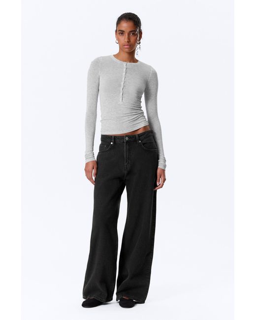 Weekday Black Missy Low Rise Loose Straight Jeans