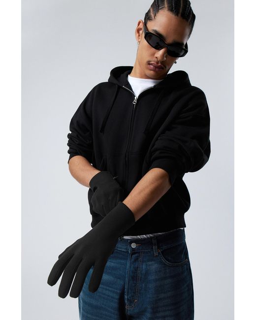 Weekday Black Sporty Gloves for men