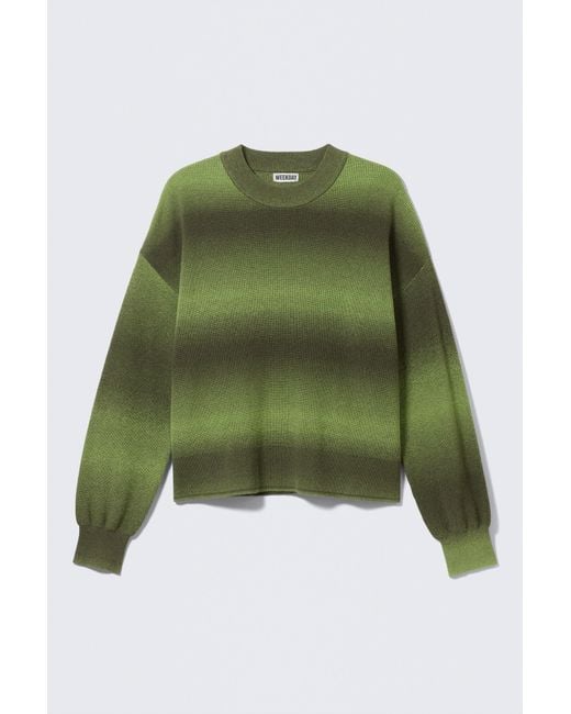 Weekday Green Relaxed Space-Dyed Knitted Cotton Sweater for men