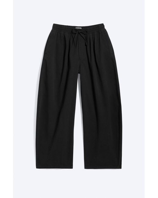 Weekday Black Barrel Pull-On Trousers for men