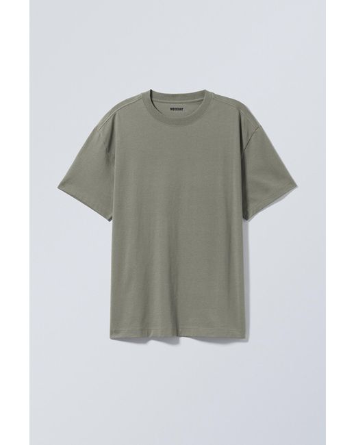 Weekday Green Oversized Heavyweight T-shirt for men
