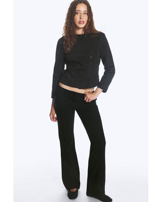 Weekday Black Low Waist Bootcut Suiting Trousers