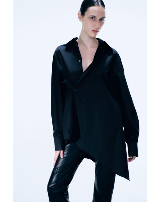 Weekday Blue Cross-Buttoned Expand Shirt