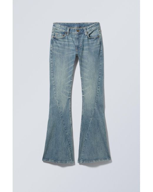 Weekday Blue Flame Low Rise Slim Flared Twist Jeans