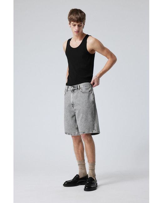Weekday Gray Galaxy Denim Shorts for men
