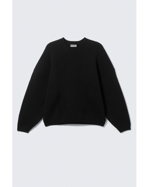 Weekday Black Oversized Heavyweight Cotton Sweater for men