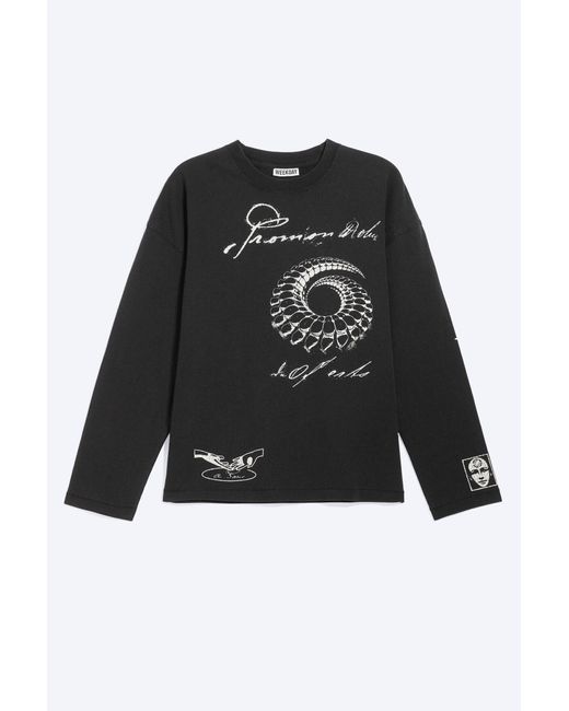 Weekday Black Oversized Graphic Long-Sleeve for men