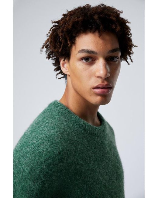 Weekday Green Regular Knitted Wool-Blend Sweater for men