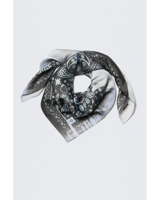 Monki Gray Printed Square Scarf