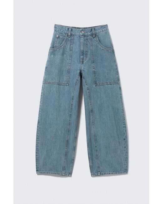 Cheap Monday Blue Dunno Low Rise Loose Barrel Jeans
