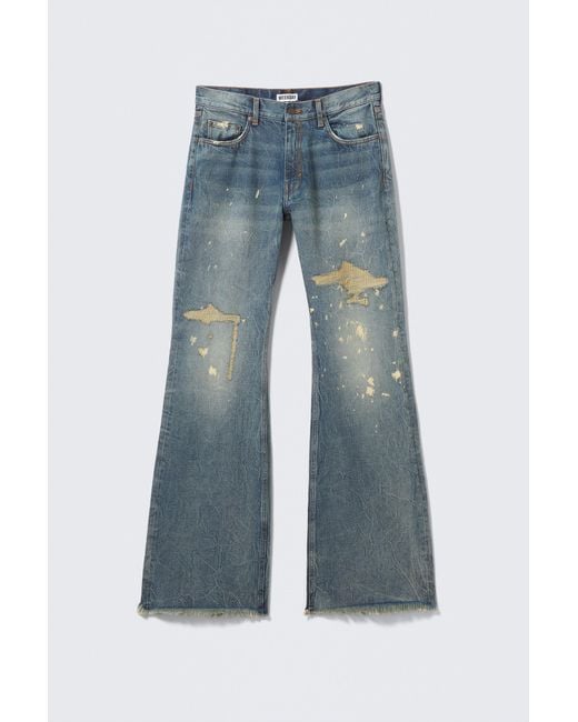Weekday Blue Helix Low Rise Regular Flared Jeans