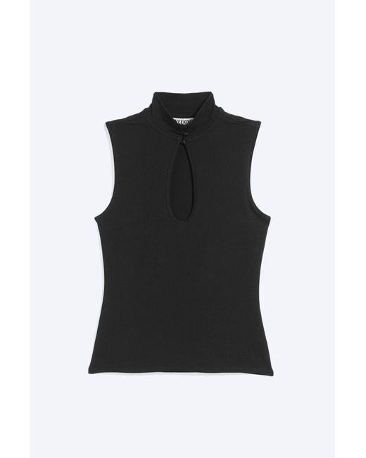 Weekday Black Keyhole Top