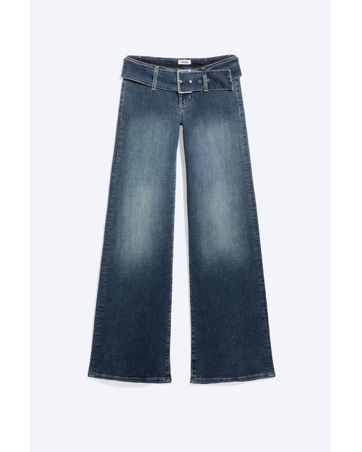 Monki Blue Willow Low Rise Loose Flared Jeans