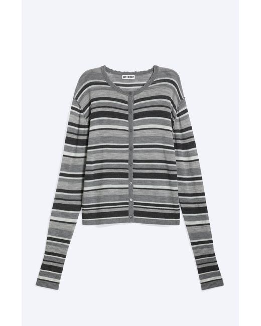 Weekday Gray Fitted Meriono Cardigan