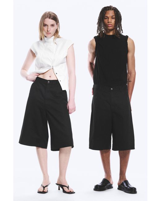 Weekday White Astro Loose Baggy Linen-Blend Shorts for men